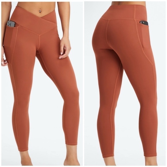 Fabletics Pants - Fabletics Oasis PureLuxe High Waist Crossover 7/8 Legging Mahogany Sz S NWT